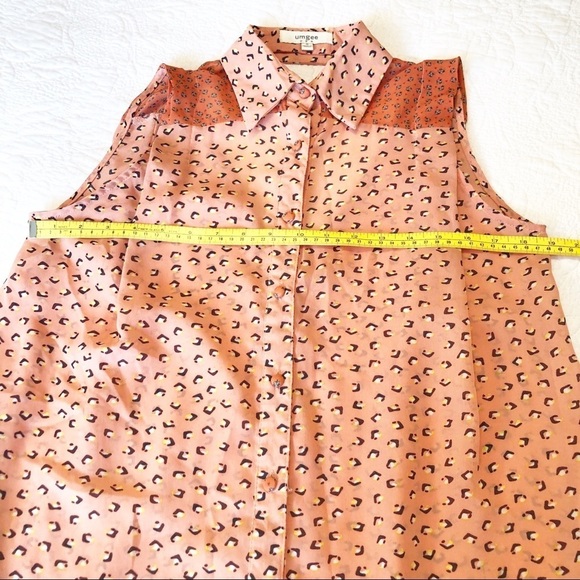 Umgee Sleeveless Tunic Top Coral Leopard - Small - Picture 8 of 8